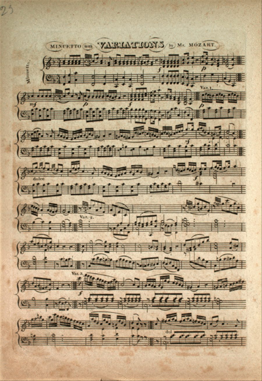 Minuetto With Variations Piano Solo scores gallery preview page 1