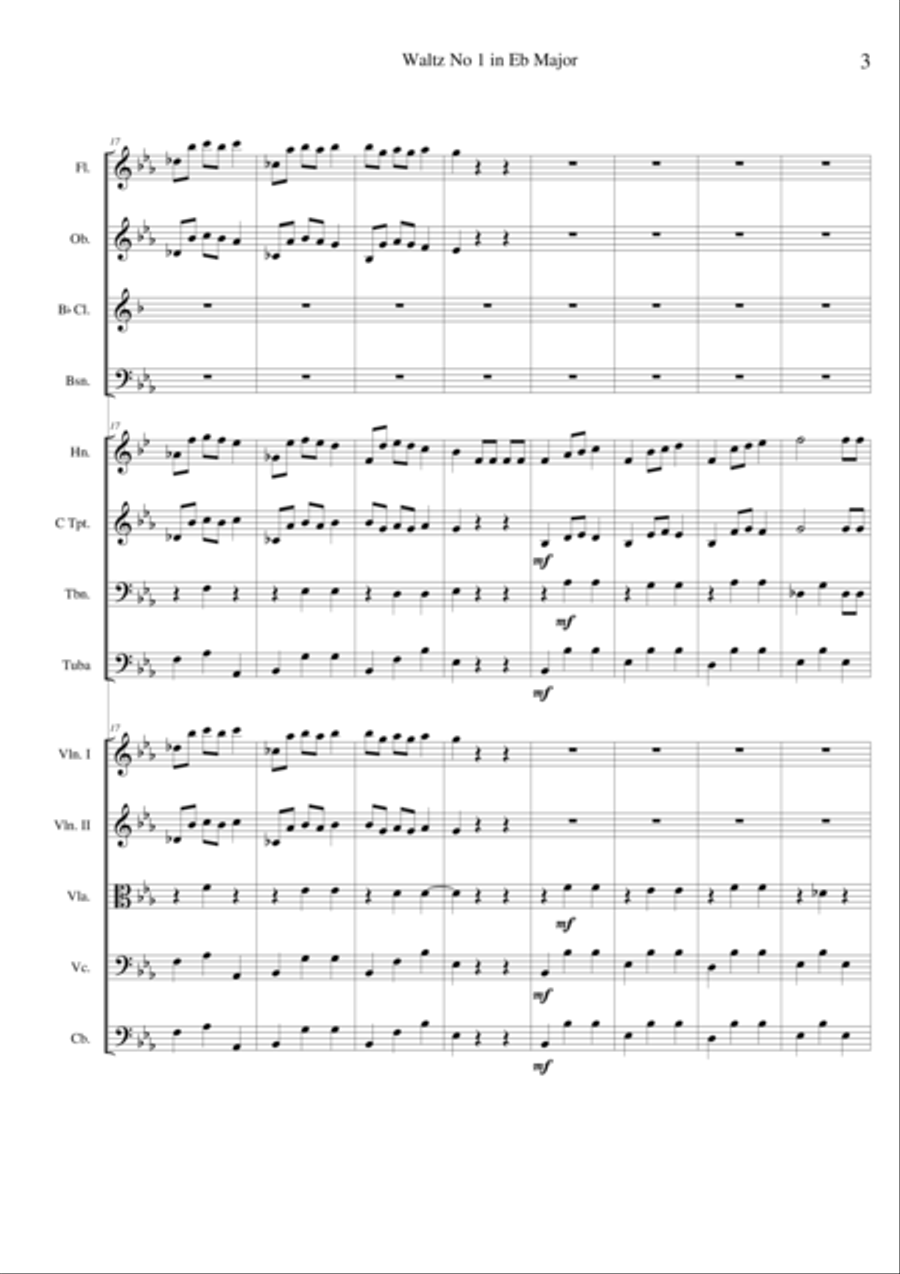 Chopin's Waltz No 1 in Eb Major 'Grande Valse Brillante' - Score Only Full Orchestra scores gallery preview page 4