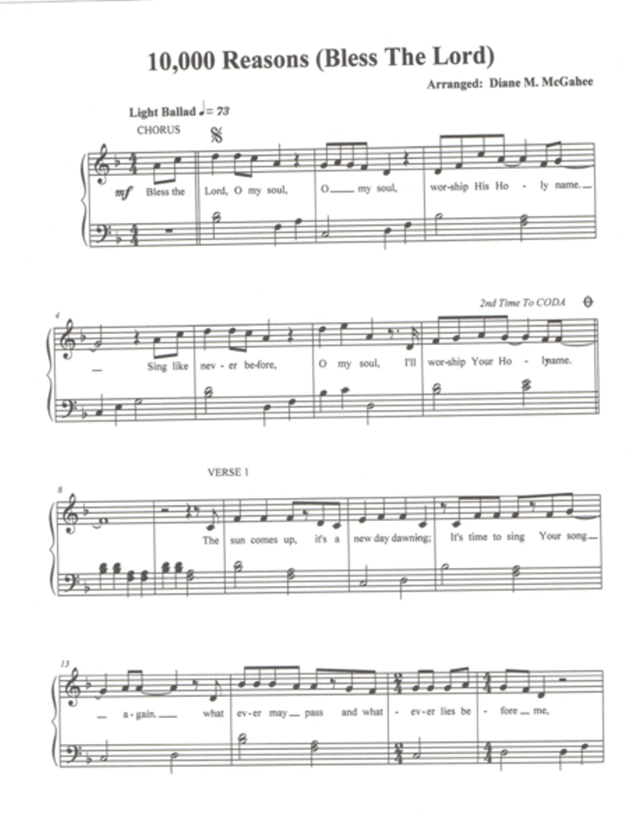 10,000 Reasons (Bless The Lord) Voice scores gallery preview page 1