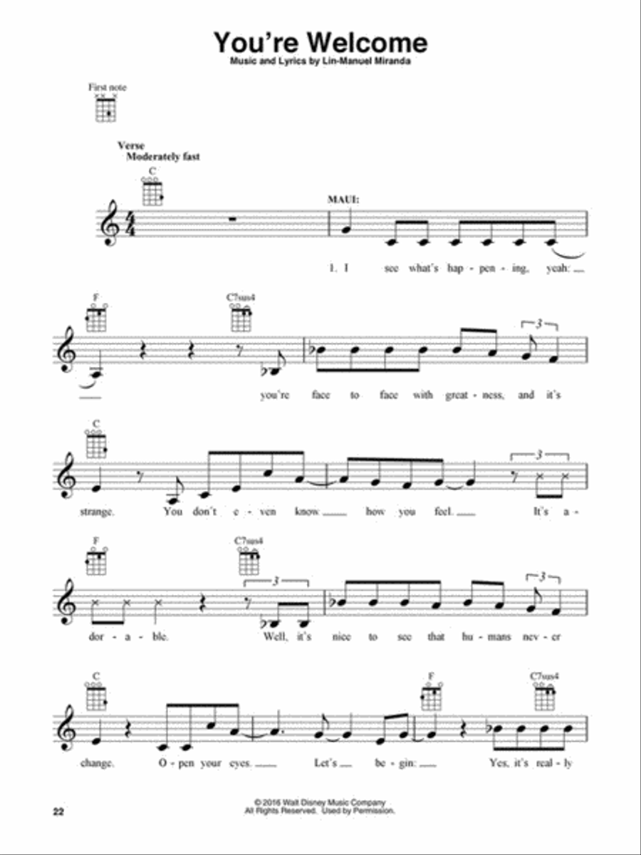 Moana Ukulele scores gallery preview page 4