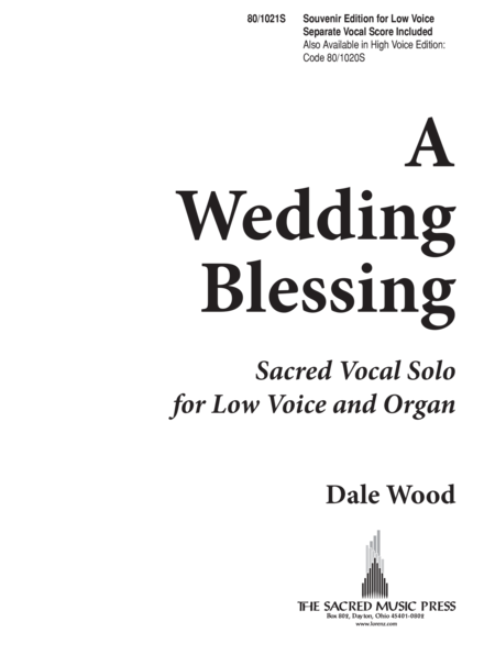 A Wedding Blessing - Low Voice