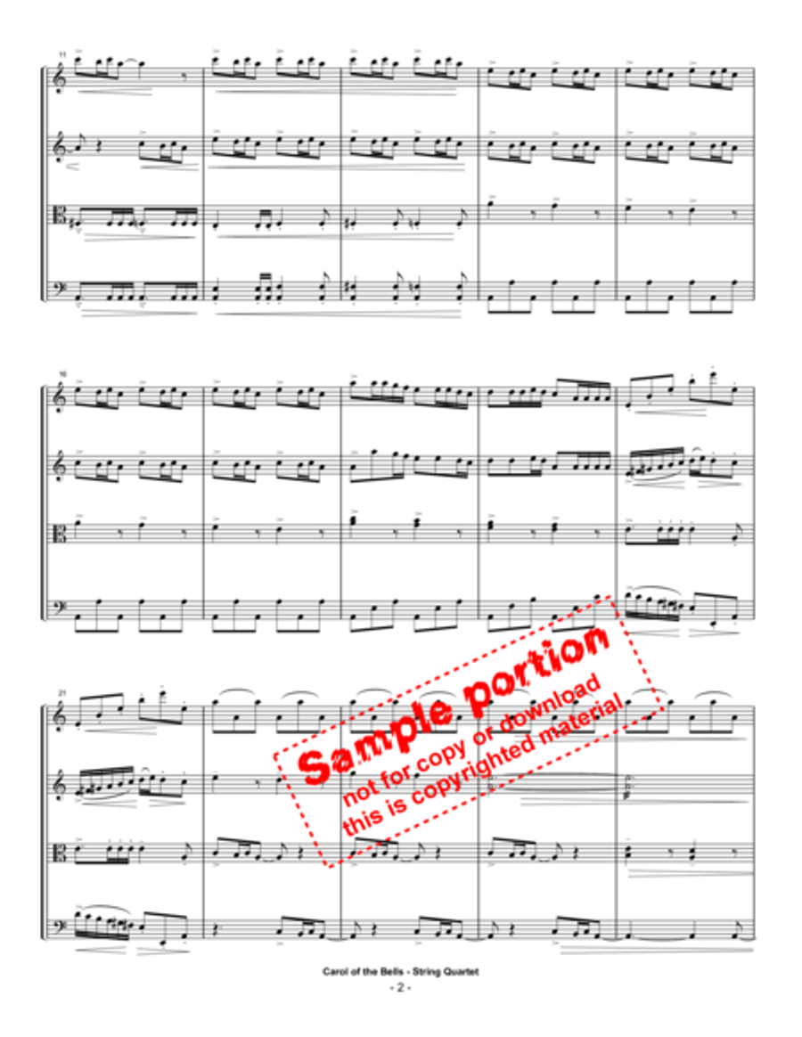 Carol Of The Bells Cello scores gallery preview page 3