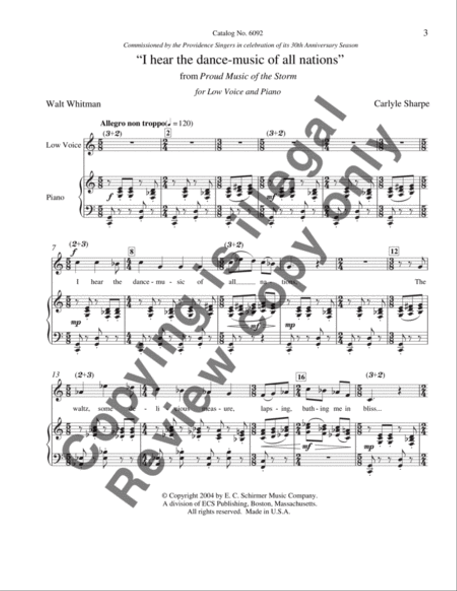 Proud Music of the Storm: I Hear the Dance-Music of all Nations Low Voice scores gallery preview page 4