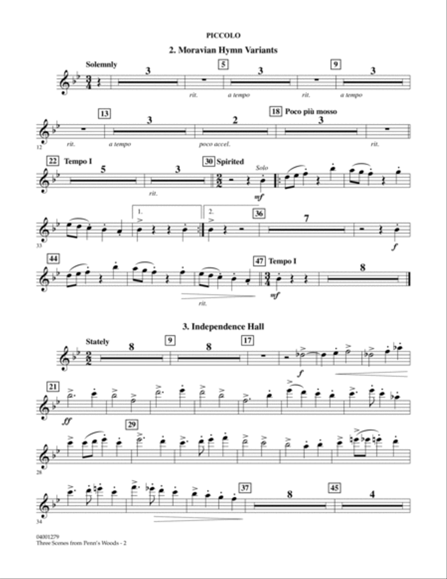 Three Scenes From Penn's Woods - Piccolo Concert Band scores gallery preview page 2