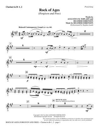Book cover for Rock of Ages (Forgiven and Free) - Bb Clarinet 1 & 2