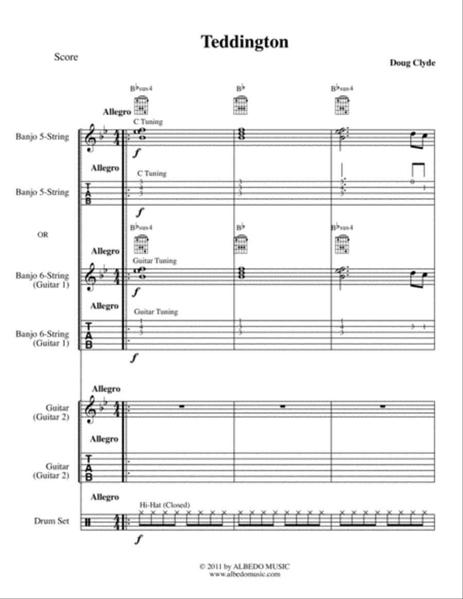 Teddington from Forgotten Lands Small Ensemble scores gallery preview page 1