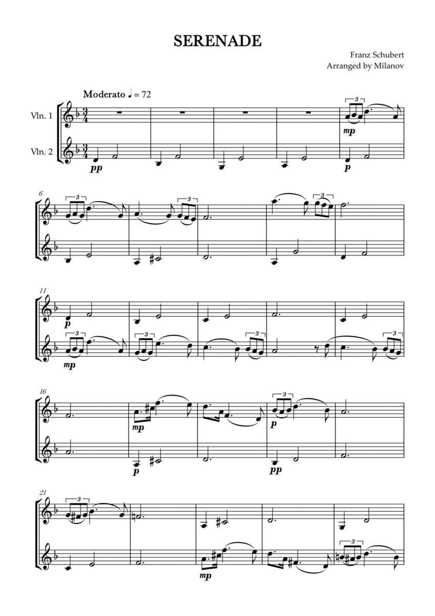 Serenade | Schubert | Violin duet image number null