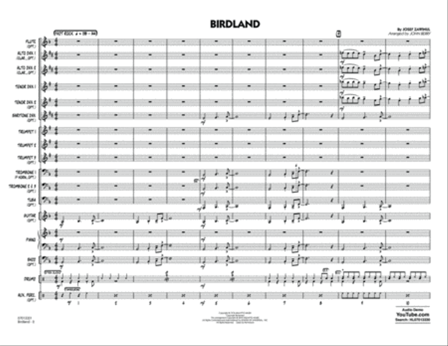 Birdland (arr. John Berry) - Conductor Score (Full Score) Jazz Ensemble scores gallery preview page 2
