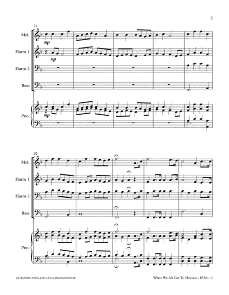 When We All Get To Heaven Small Ensemble scores gallery preview page 3
