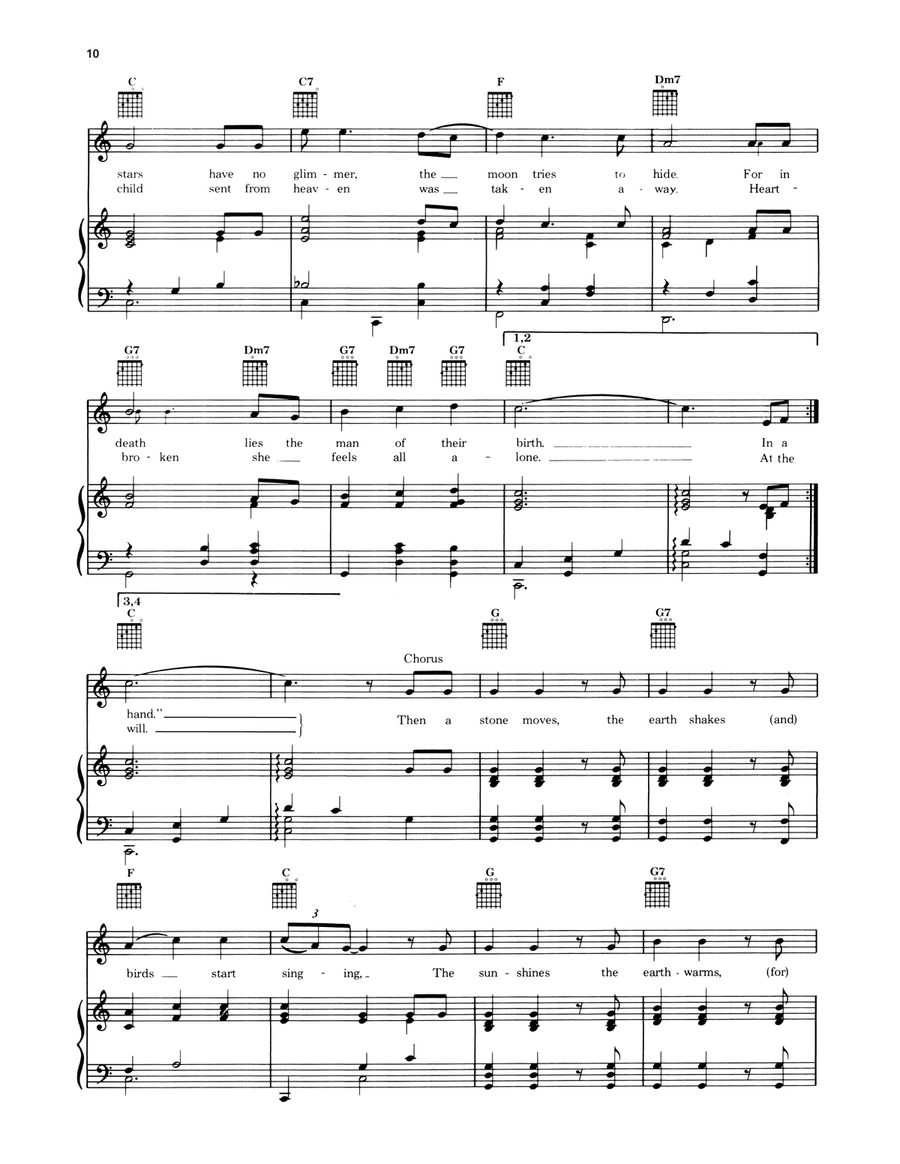 The Night Before Easter Piano, Vocal, Guitar scores gallery preview page 2