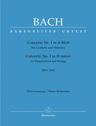 Book cover for Concerto for Harpsichord and Strings No. 1 d minor BWV 1052