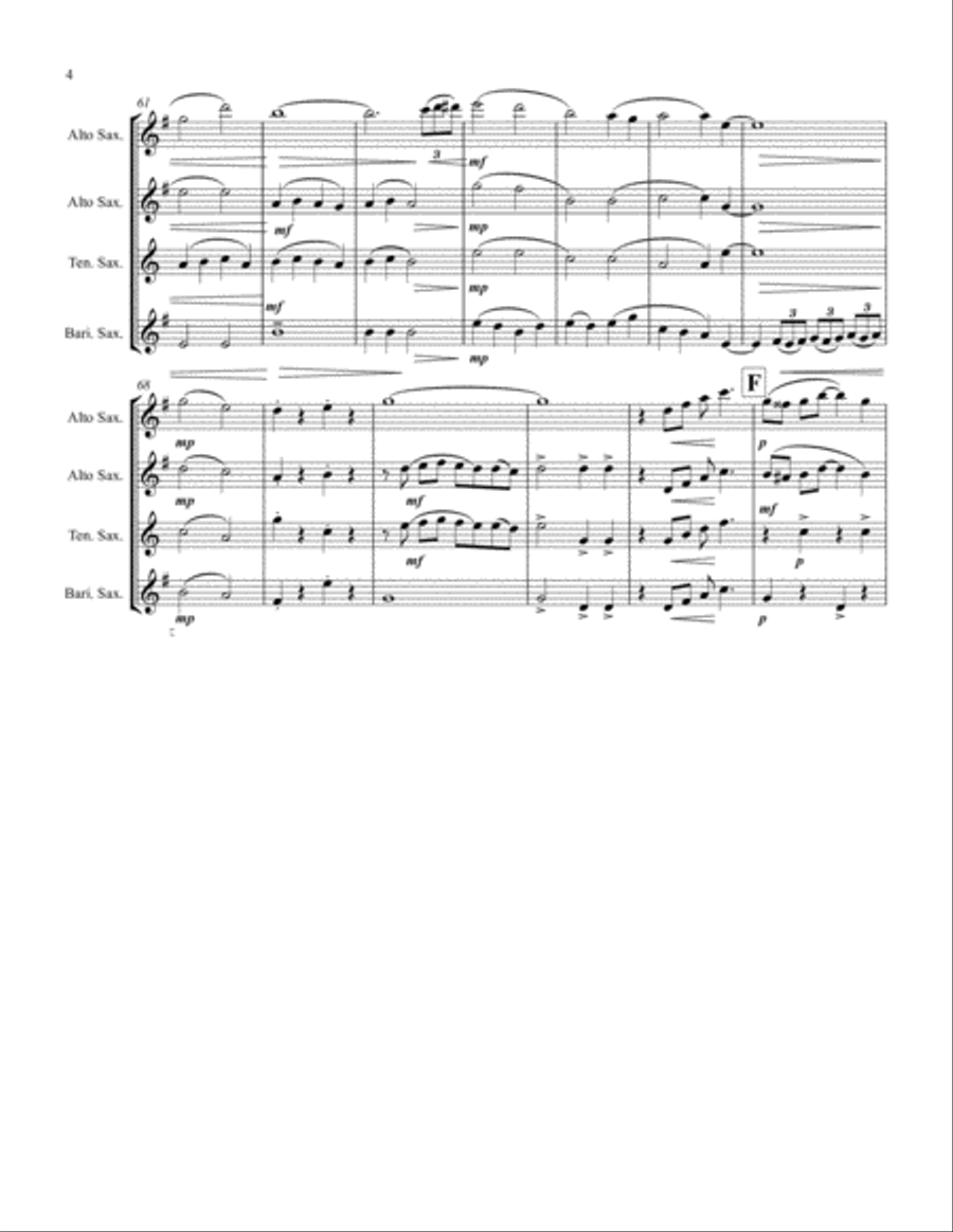 When I'm Sixty-four Saxophone Quartet scores gallery preview page 5