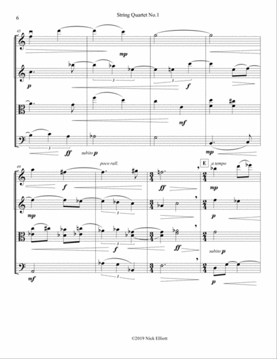 String Quartet No.1 String Quartet scores gallery preview page 6