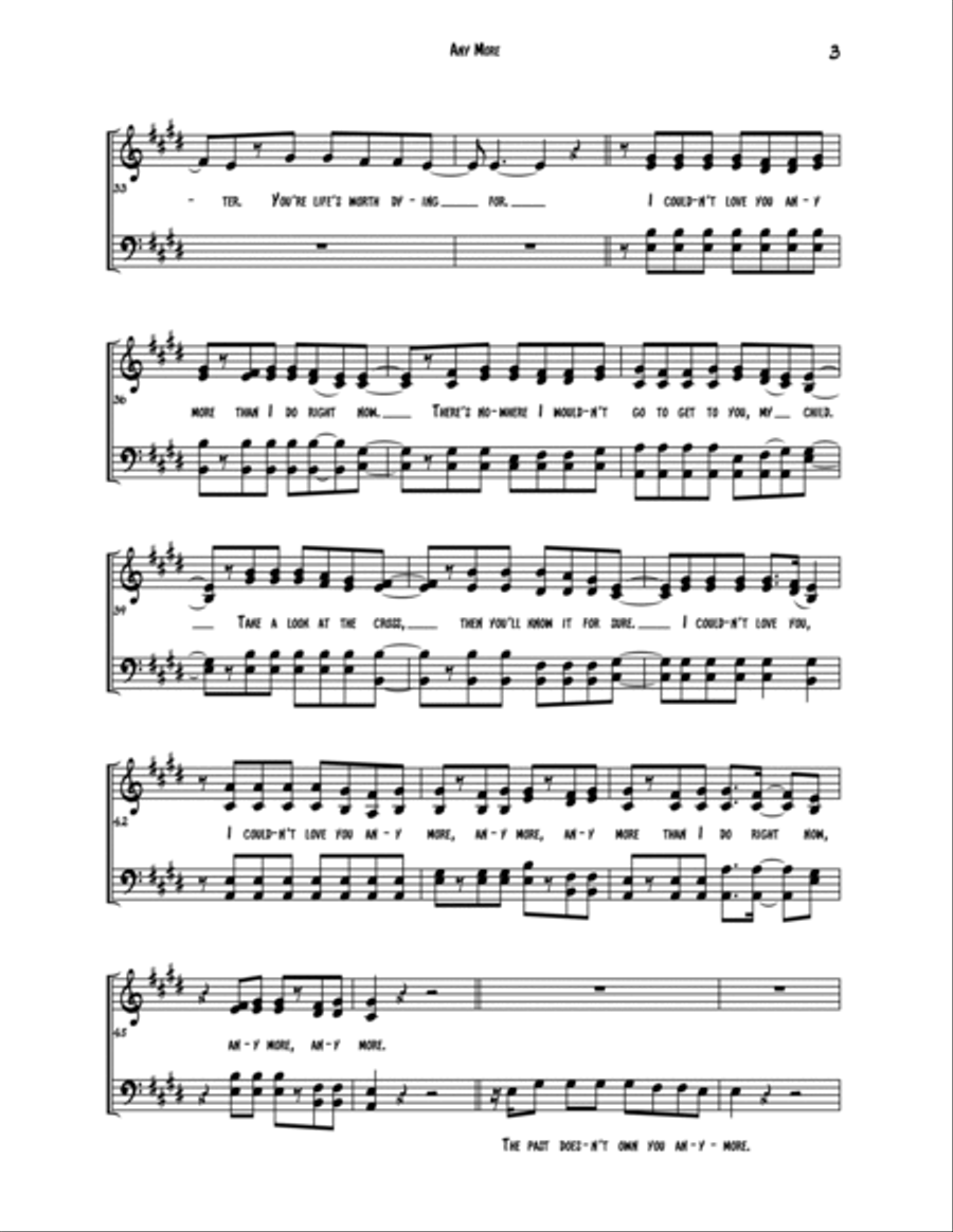 Any More Any More 4-Part scores gallery preview page 3