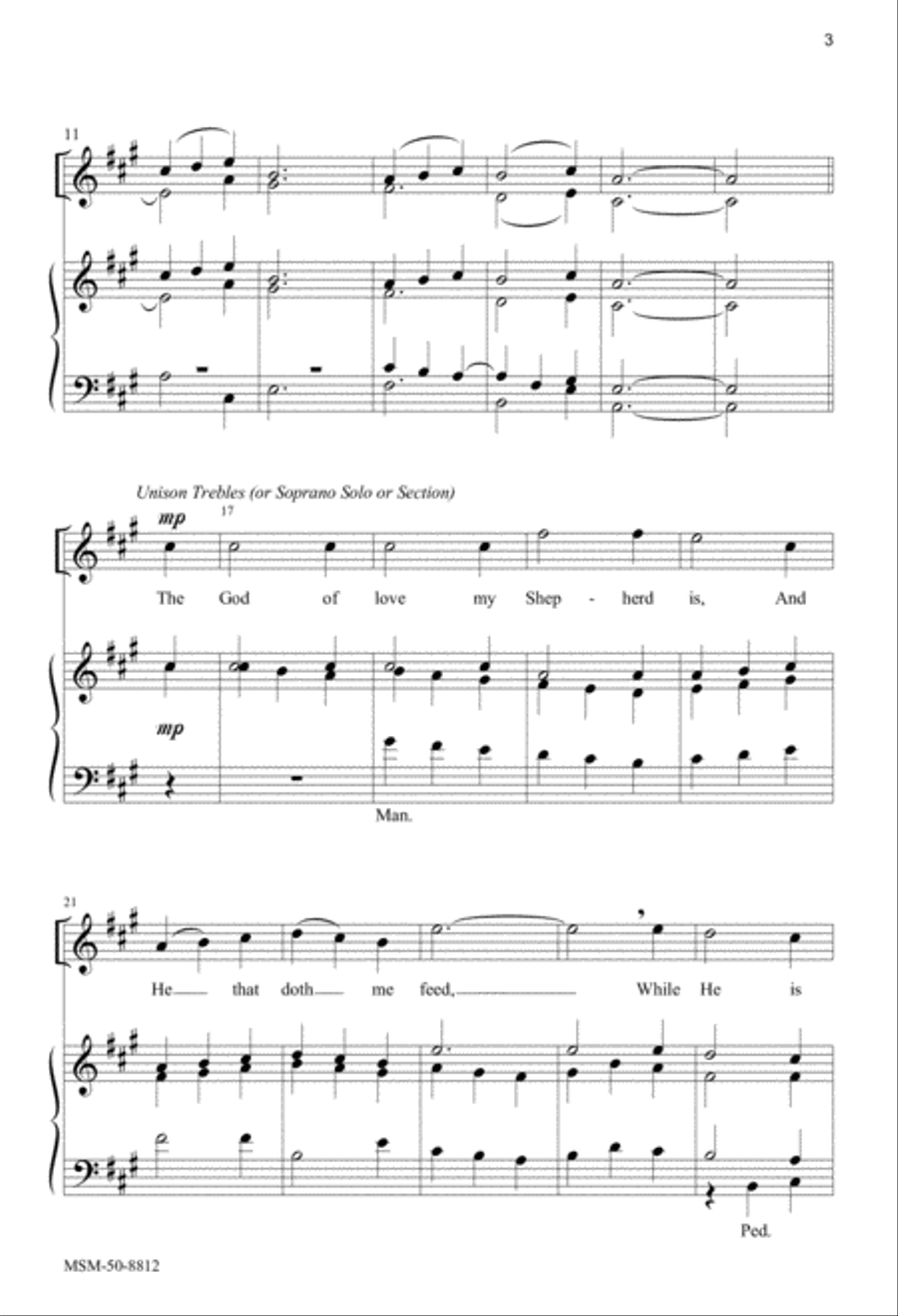 The God of Love My Shepherd Is 4-Part scores gallery preview page 3