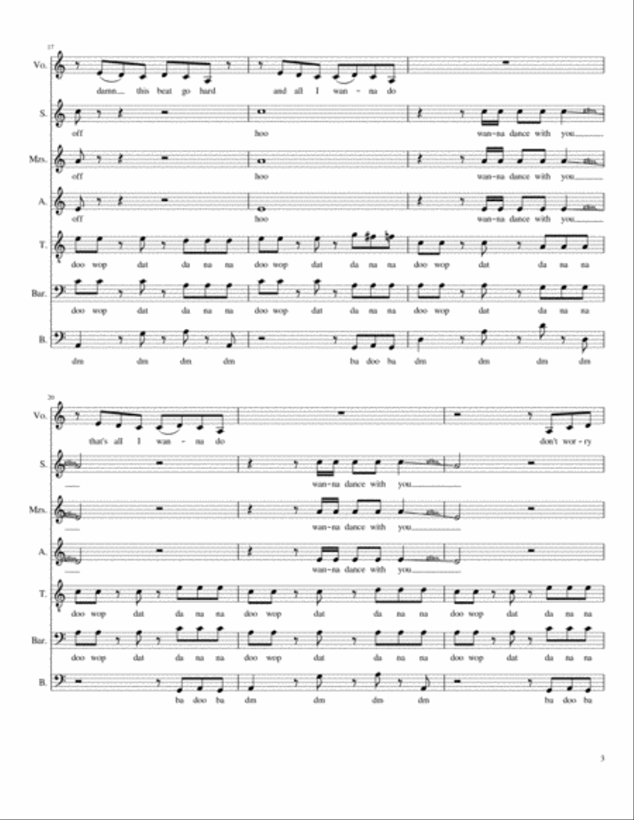 Dance Like Yo Daddy 4-Part scores gallery preview page 3