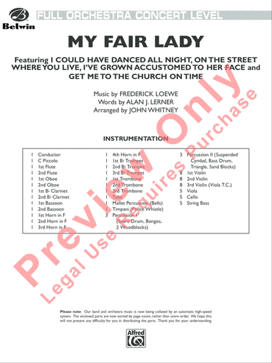 My Fair Lady (Medley) Full Orchestra scores gallery preview page 2