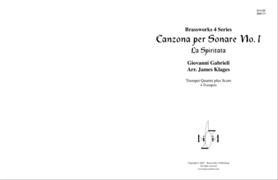 Canzona per Sonare No. 1 - La Spiritata Trumpet scores gallery preview page 1