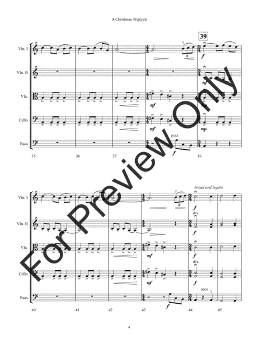 A Christmas Triptych String Orchestra scores gallery preview page 7