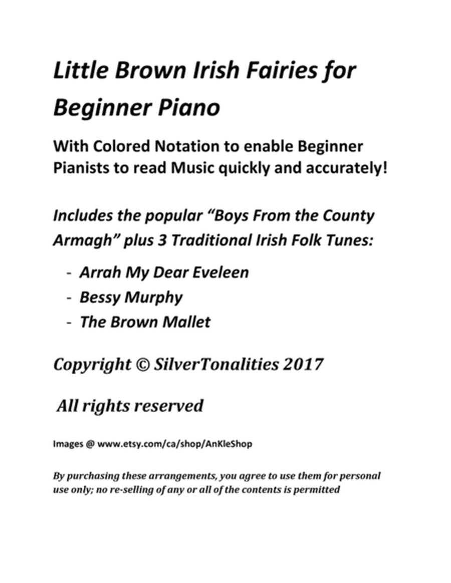 Little Brown Irish Fairies for Beginner Piano  