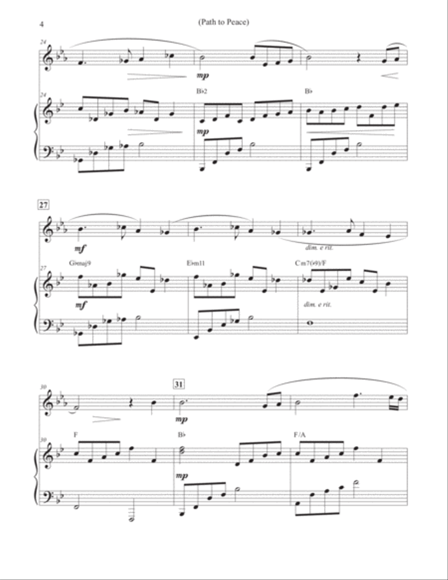 Path to Peace - Alto Flute & Piano Path to Peace - Alto Flute & Piano Flute Solo scores gallery preview page 4