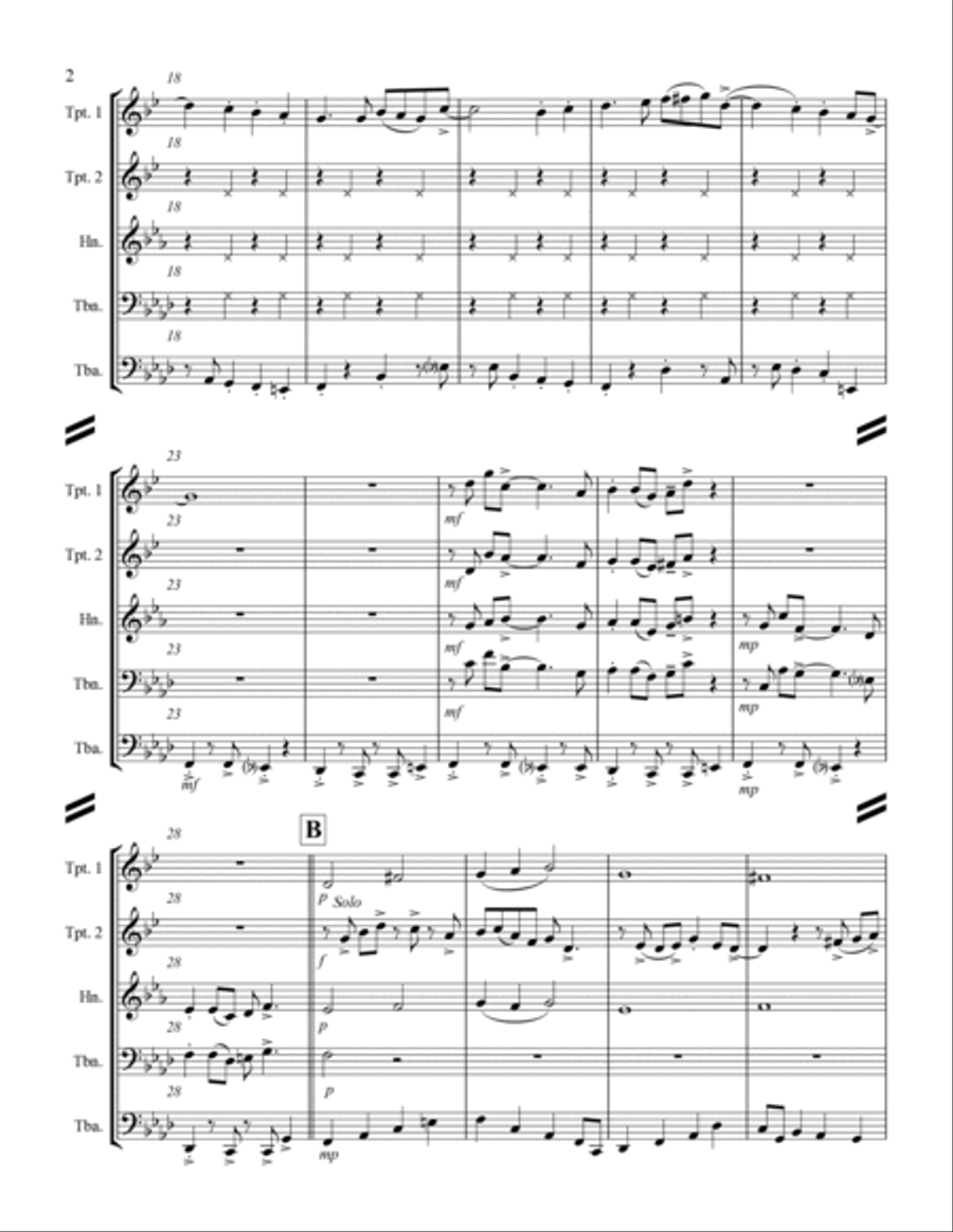 God Rest Ye Merry Gentlemen (for Brass Quintet) Brass Quintet scores gallery preview page 3