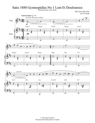 Satie 1888 Gymnopédies No 1 Flute Solo