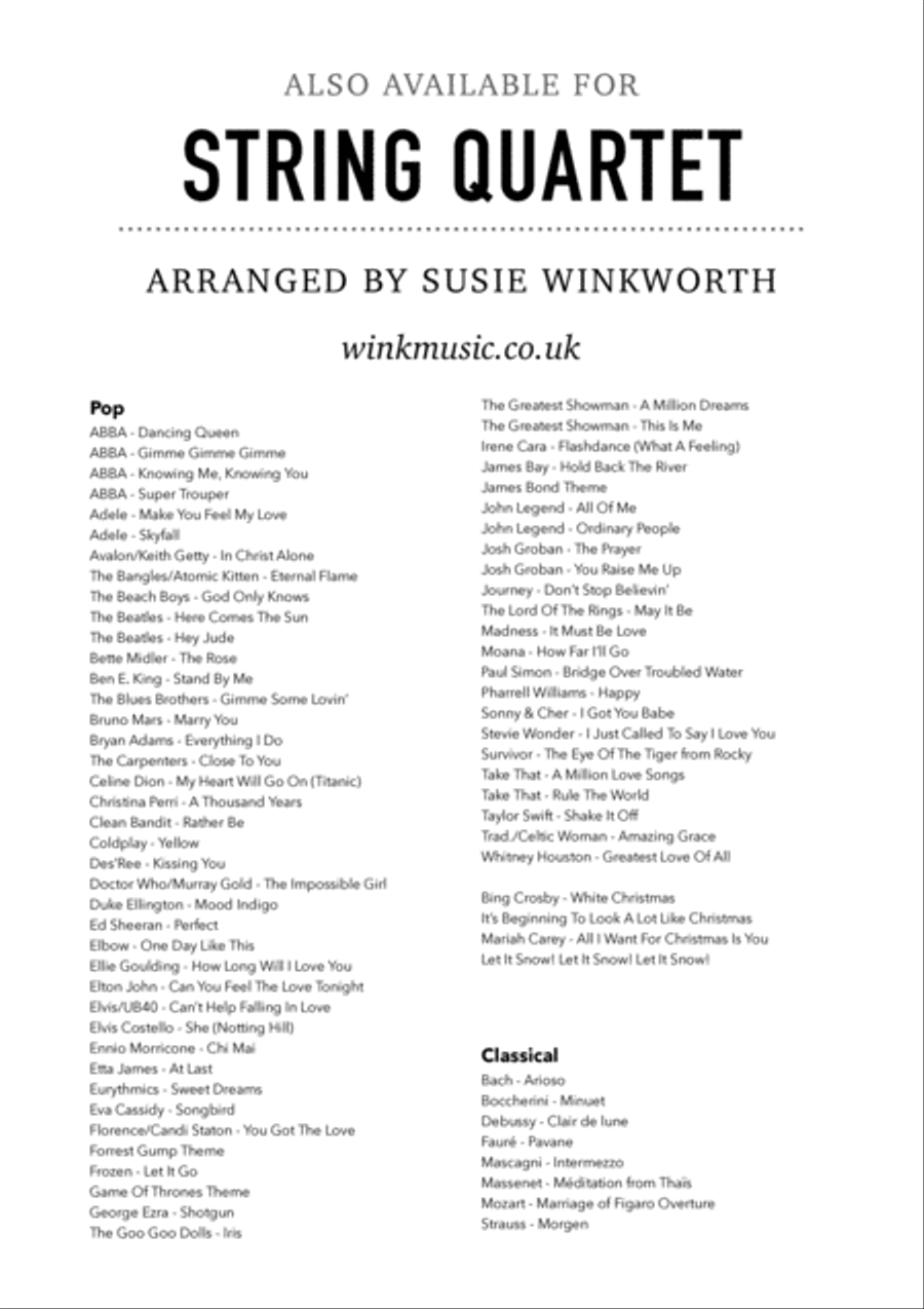 2046 Main Theme With Percussion String Quartet scores gallery preview page 2