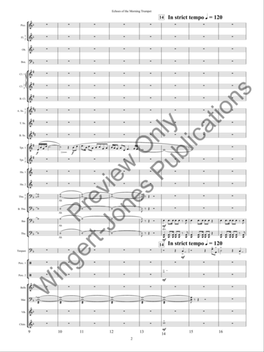 Echoes of the Morning Trumpet Concert Band scores gallery preview page 5