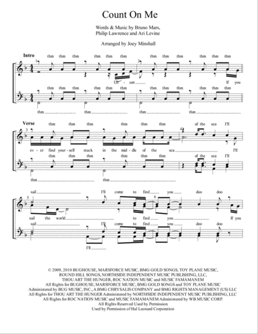 Count On Me SSAA scores gallery preview page 1