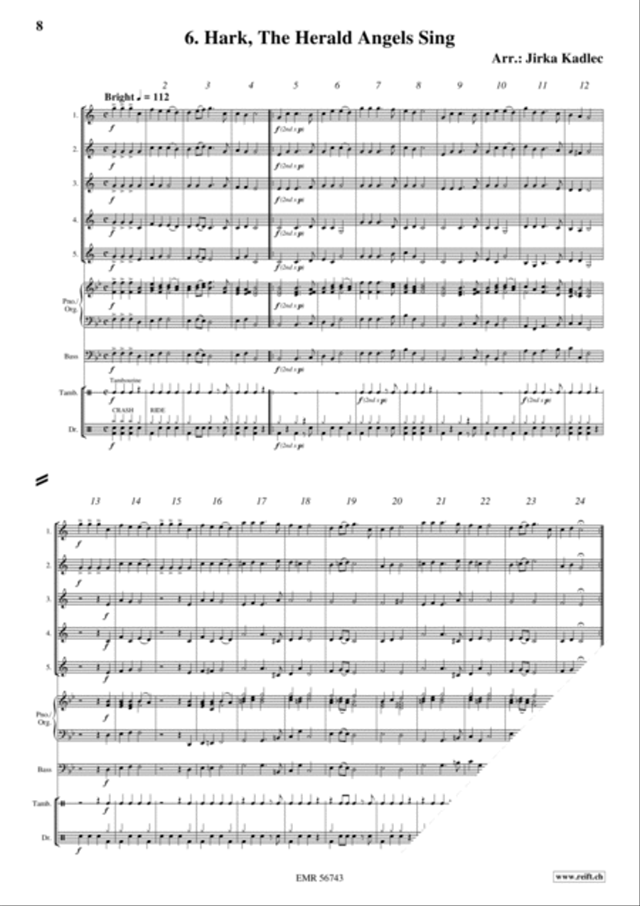 12 Easy Christmas Songs Clarinet Quintet scores gallery preview page 8