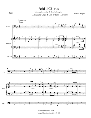 Wagner: Bridal Chorus for Cello & Organ