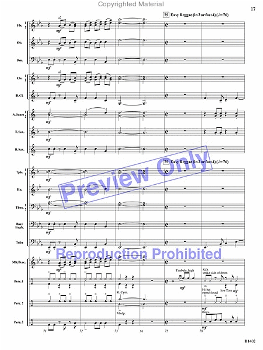 A Jammin' Caribbean Christmas Concert Band scores gallery preview page 16