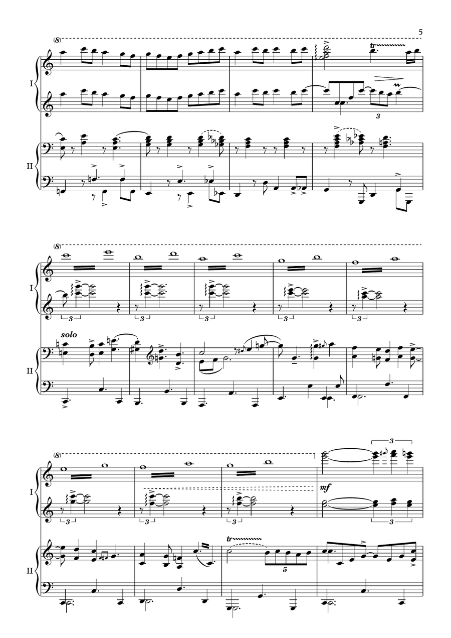 If Pachelbel playing Jazz - for piano 4 hands Piano Duet scores gallery preview page 5