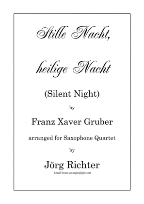 Silent Night (Stille Nacht, heilige Nacht) for Saxophone Quartet