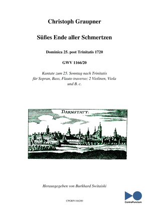 Book cover for Graupner Christoph Cantata Süßes Ende aller Schmertzen GWV 1166/20