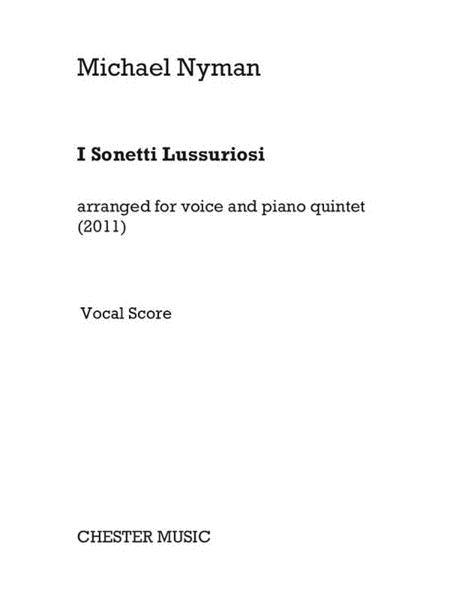 I Sonetti Lussuriosi by Michael Nyman Voice - Sheet Music