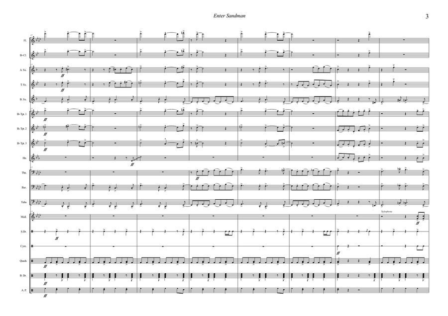 Enter Sandman Enter Sandman Marching Band scores gallery preview page 4