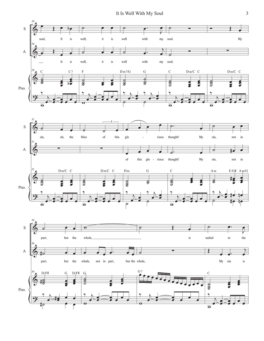 It Is Well With My Soul (Duet for Soprano and Alto solo) Alto Voice scores gallery preview page 3