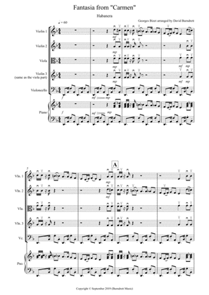 Habanera (Fantasia from Carmen) for String Quartet