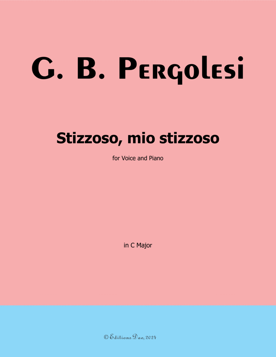 Stizzoso,mio stizzoso,by Pergolesi,in C Major Voice scores gallery preview page 1