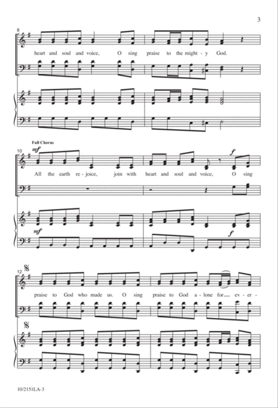 All the Earth Rejoice 4-Part scores gallery preview page 3