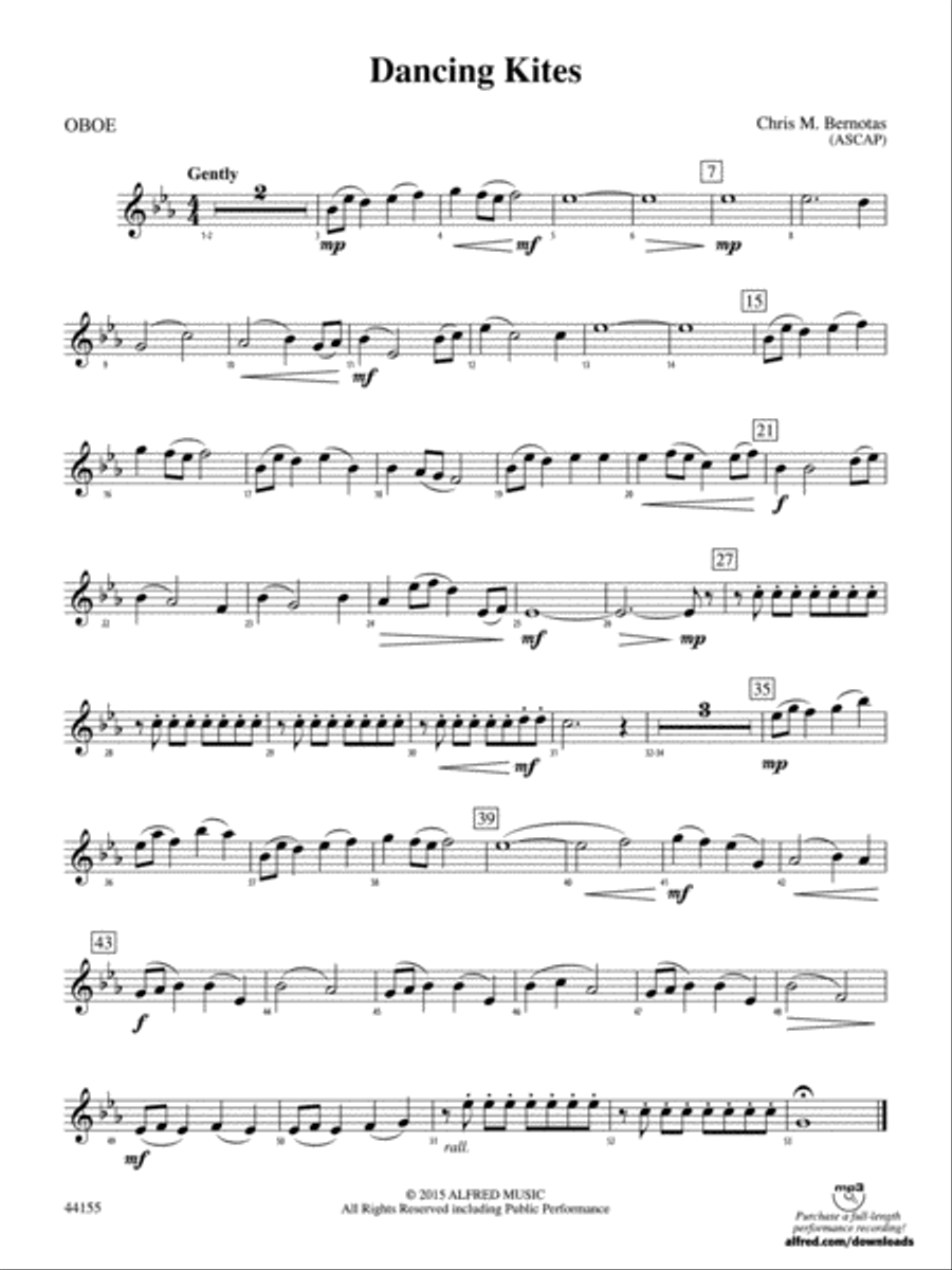 Dancing Kites: Oboe Dancing Kites: Oboe Concert Band scores gallery preview page 1