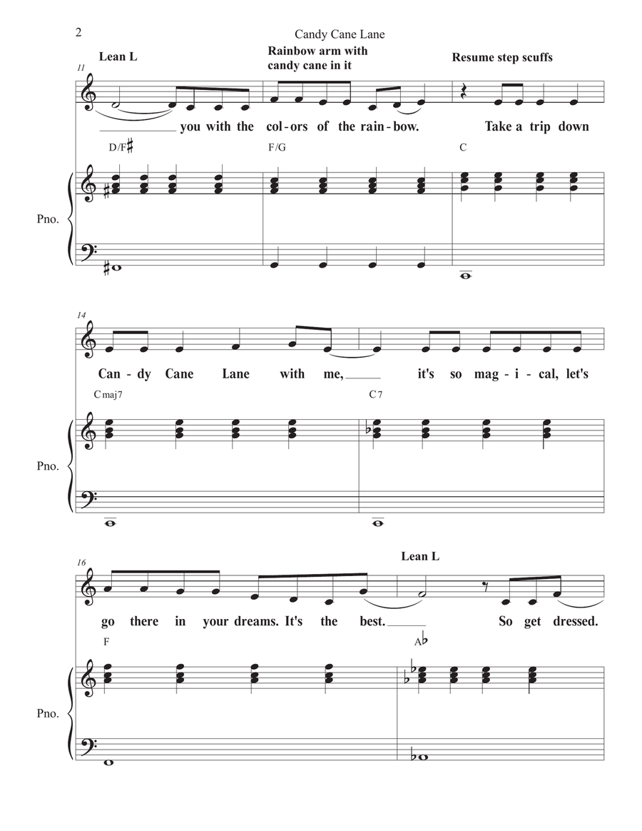 Candy Cane Lane Unison Choir scores gallery preview page 2