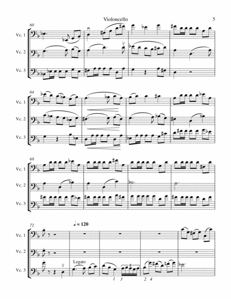 Music in Variations III for Three Cellos Small Ensemble - Digital Sheet Music