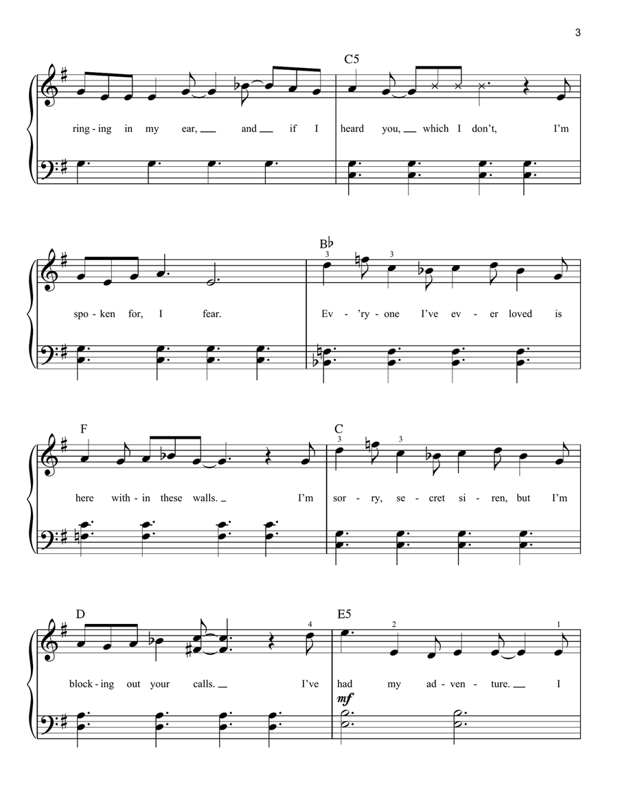 Into The Unknown (from Disney's Frozen 2) Easy Piano scores gallery preview page 3