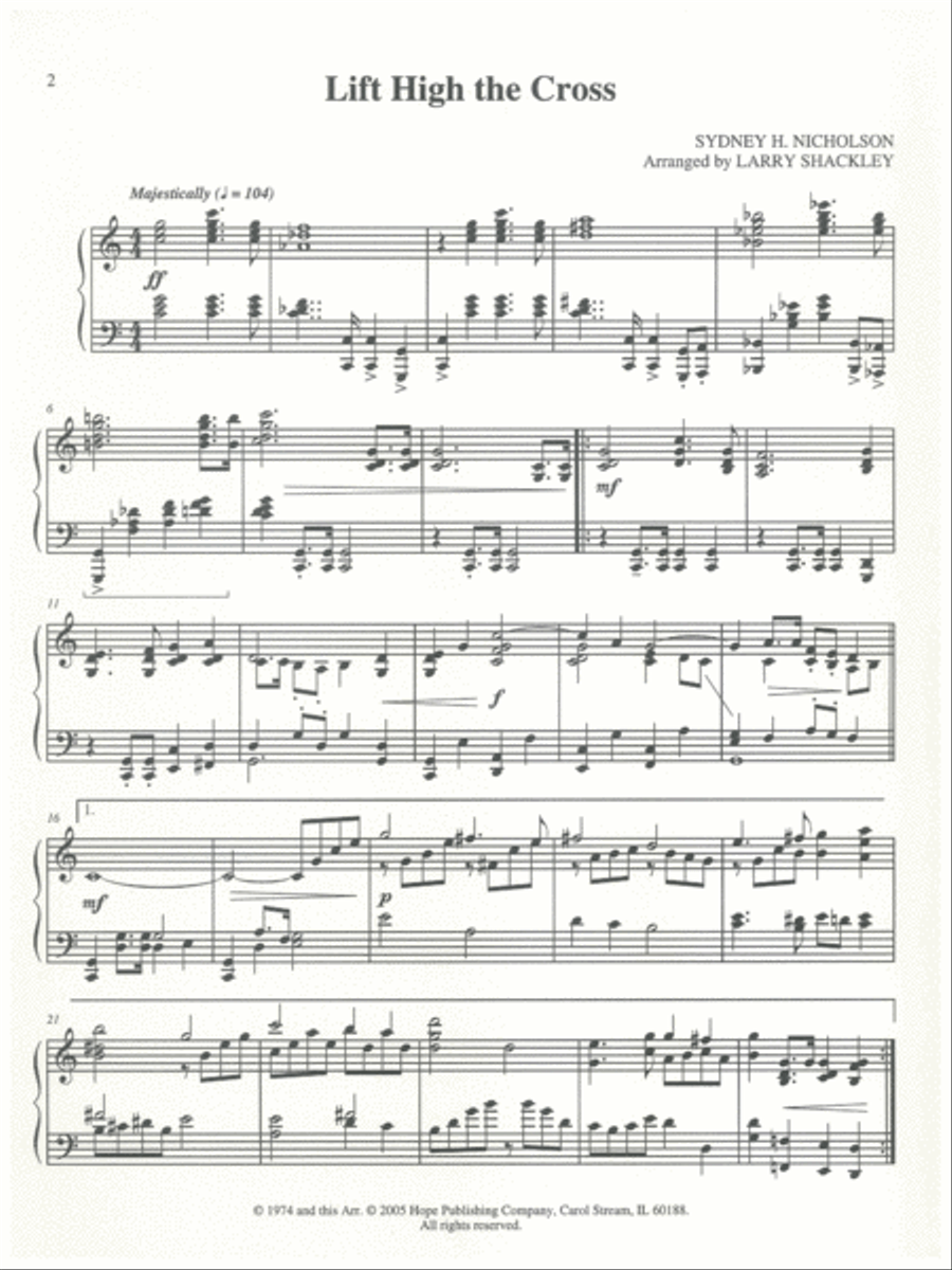 Lift High the Cross Piano Solo scores gallery preview page 2