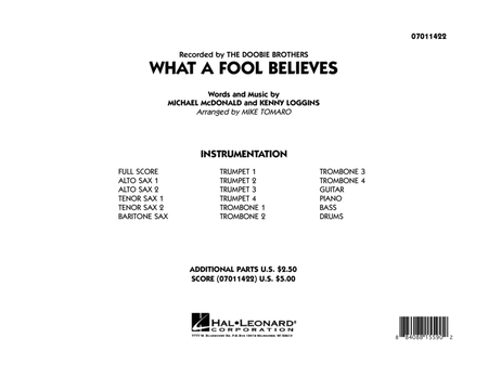 What A Fool Believes - Conductor Score (Full Score)