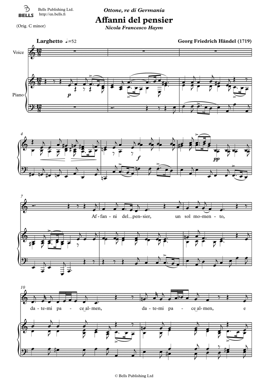 Affanni del pensier Affanni del pensier Voice Solo scores gallery preview page 1