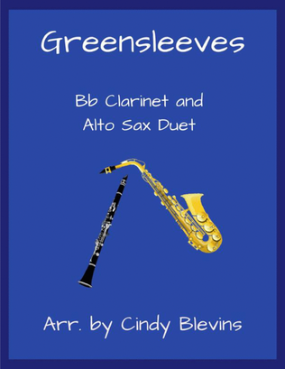 Book cover for Greensleeves, Bb Clarinet and Alto Sax Duet
